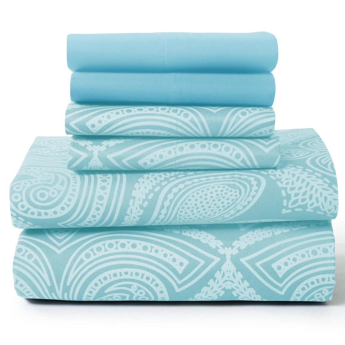 Paisley  – 6 Piece Ultra-Soft Microfiber Bed Sheets 16 Inches Deep Pocket Fitted Sheet