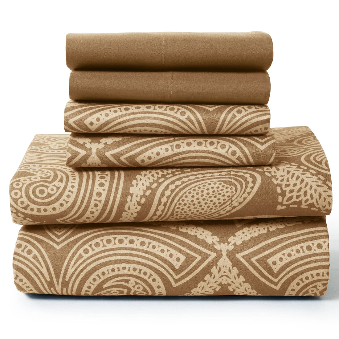 Paisley  – 6 Piece Ultra-Soft Microfiber Bed Sheets 16 Inches Deep Pocket Fitted Sheet