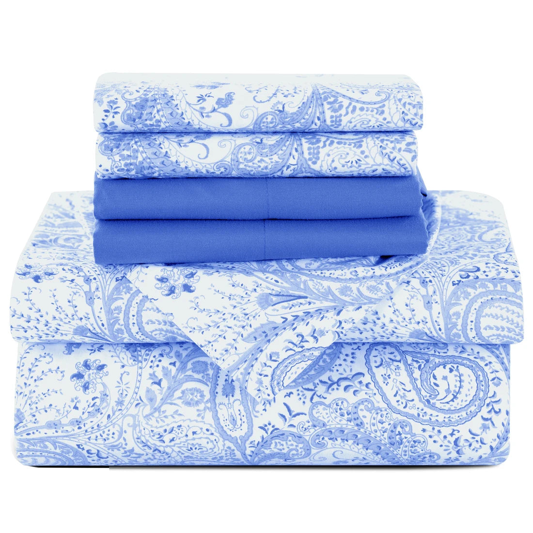 Paisley  – 6 Piece Ultra-Soft Microfiber Bed Sheets 16 Inches Deep Pocket Fitted Sheet