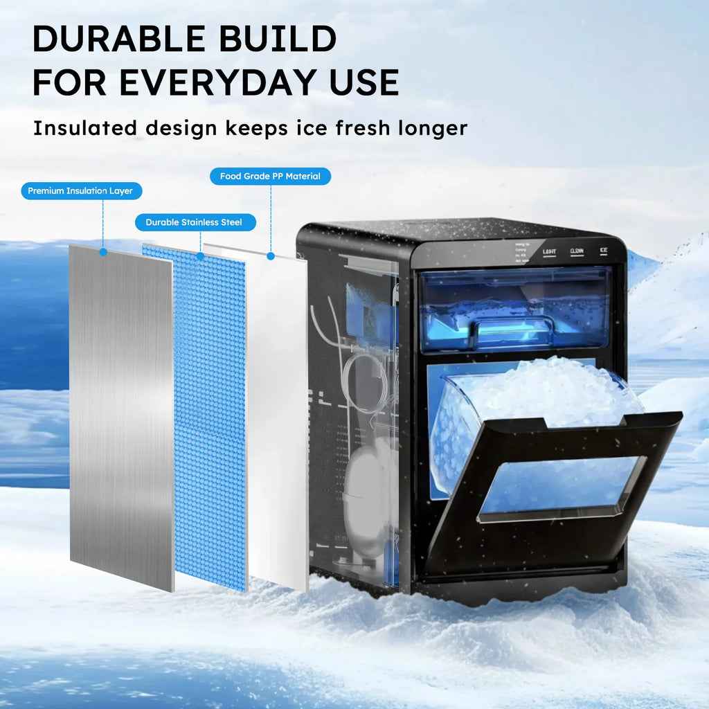 Nugget Ice Maker Countertop  Self-Cleaning Chewable Pellet Ice Machine