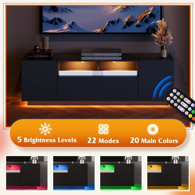 TV Stand for 65 Inch TV Entertainment Center with Storage Cabinet Modern TV Console