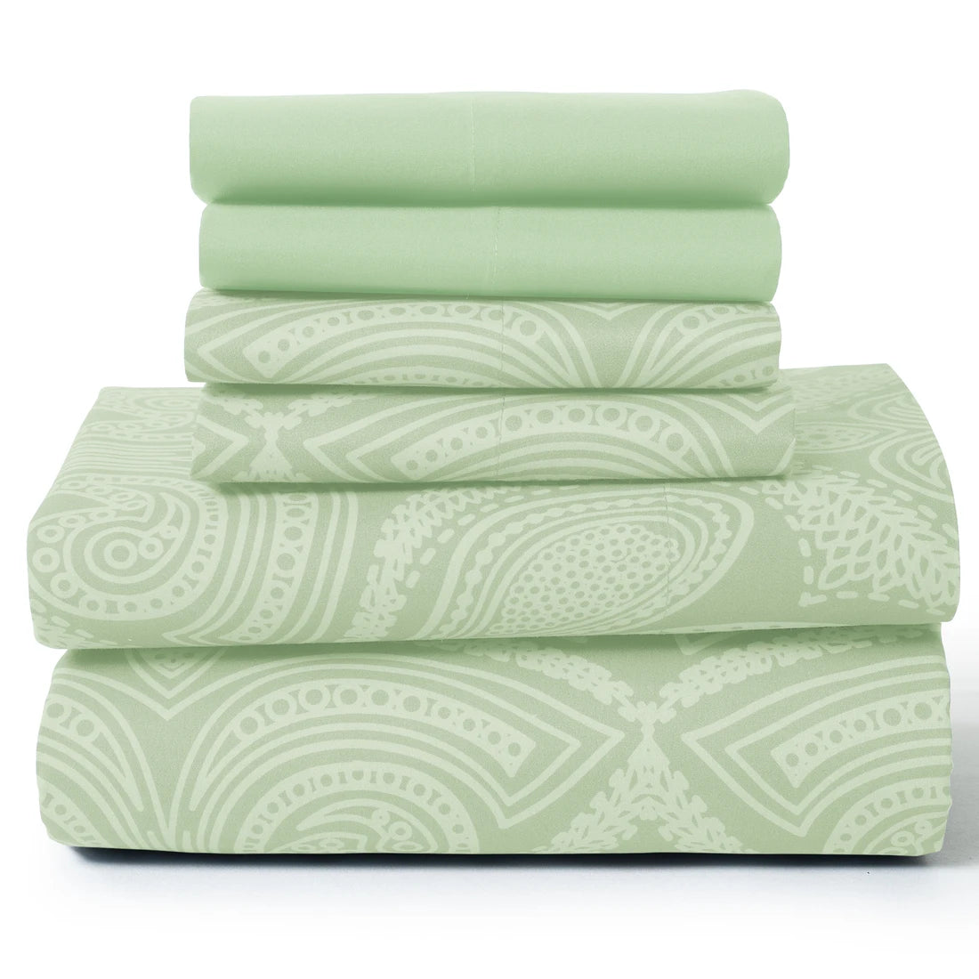 Paisley  – 6 Piece Ultra-Soft Microfiber Bed Sheets 16 Inches Deep Pocket Fitted Sheet