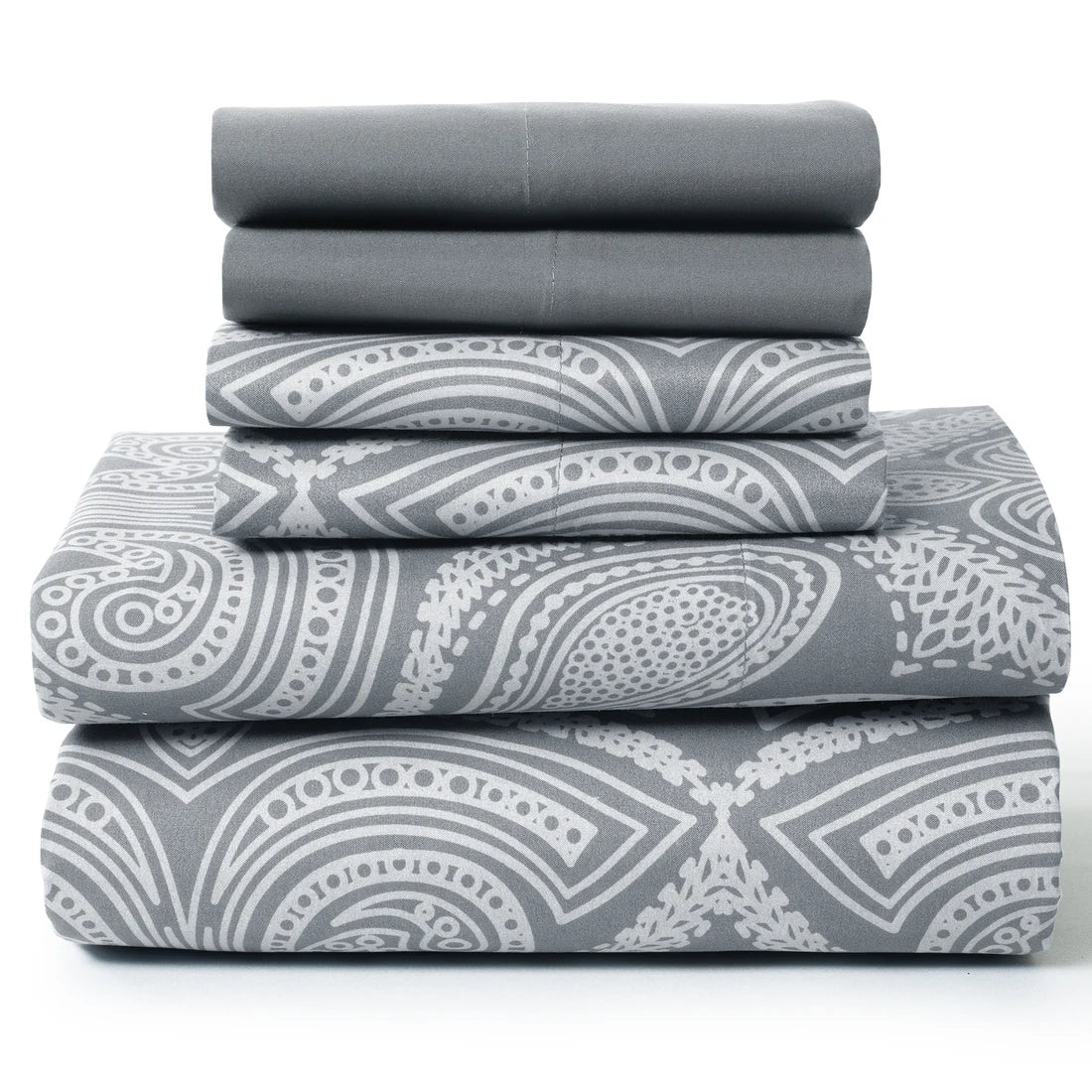 Paisley  – 6 Piece Ultra-Soft Microfiber Bed Sheets 16 Inches Deep Pocket Fitted Sheet