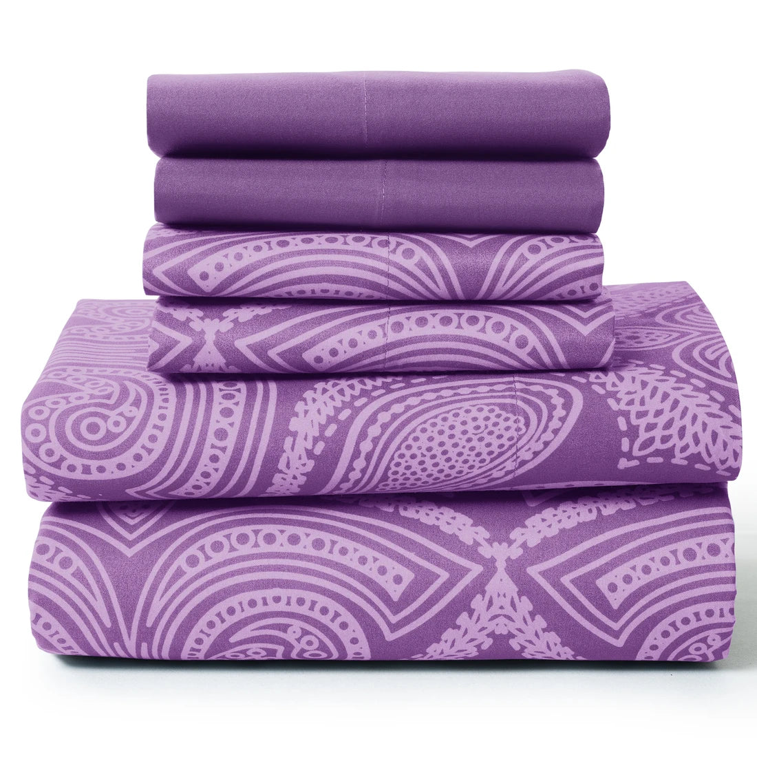Paisley  – 6 Piece Ultra-Soft Microfiber Bed Sheets 16 Inches Deep Pocket Fitted Sheet