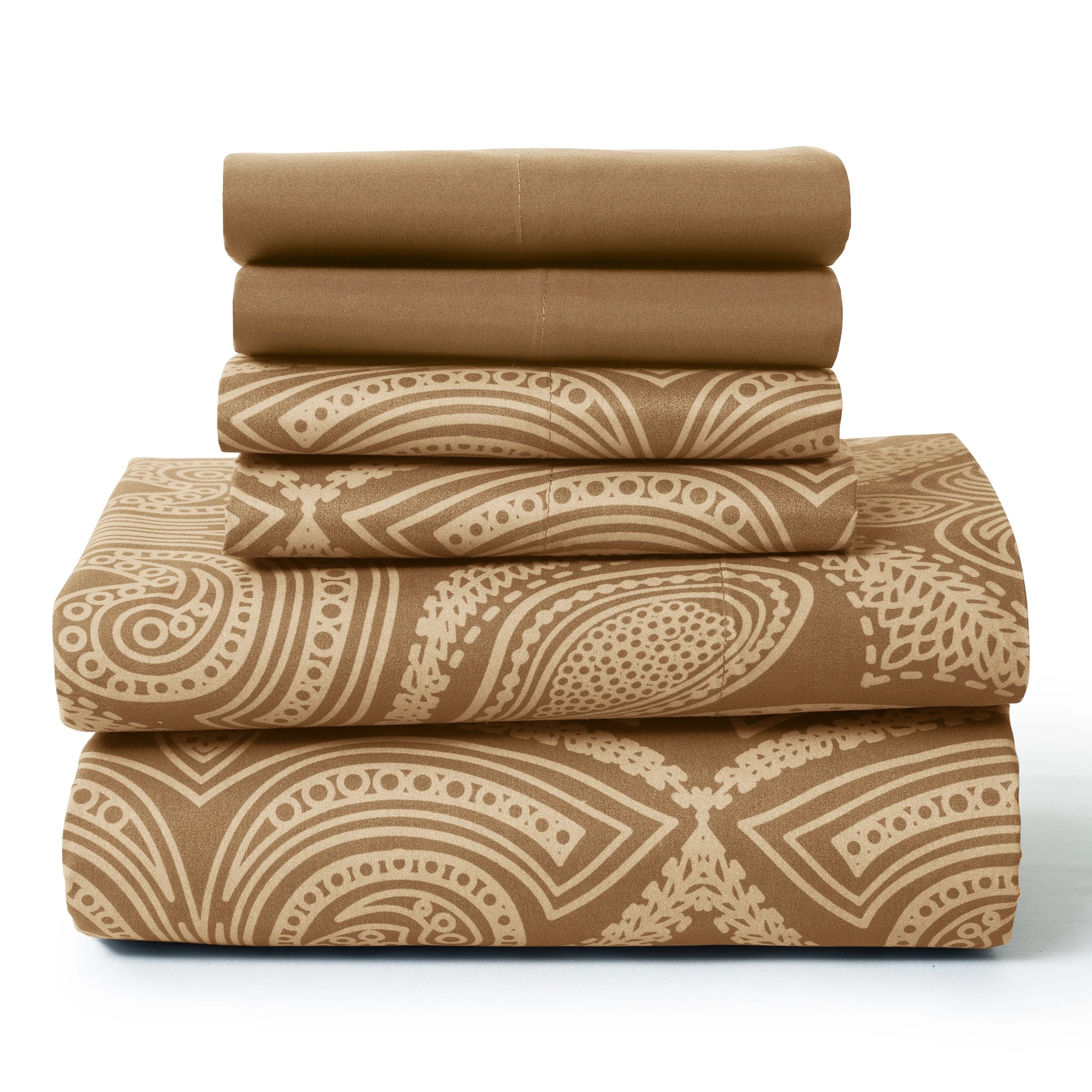Paisley  – 6 Piece Ultra-Soft Microfiber Bed Sheets 16 Inches Deep Pocket Fitted Sheet