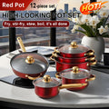 Red Stainless Steel, Non-Stick Kitchen Cookware