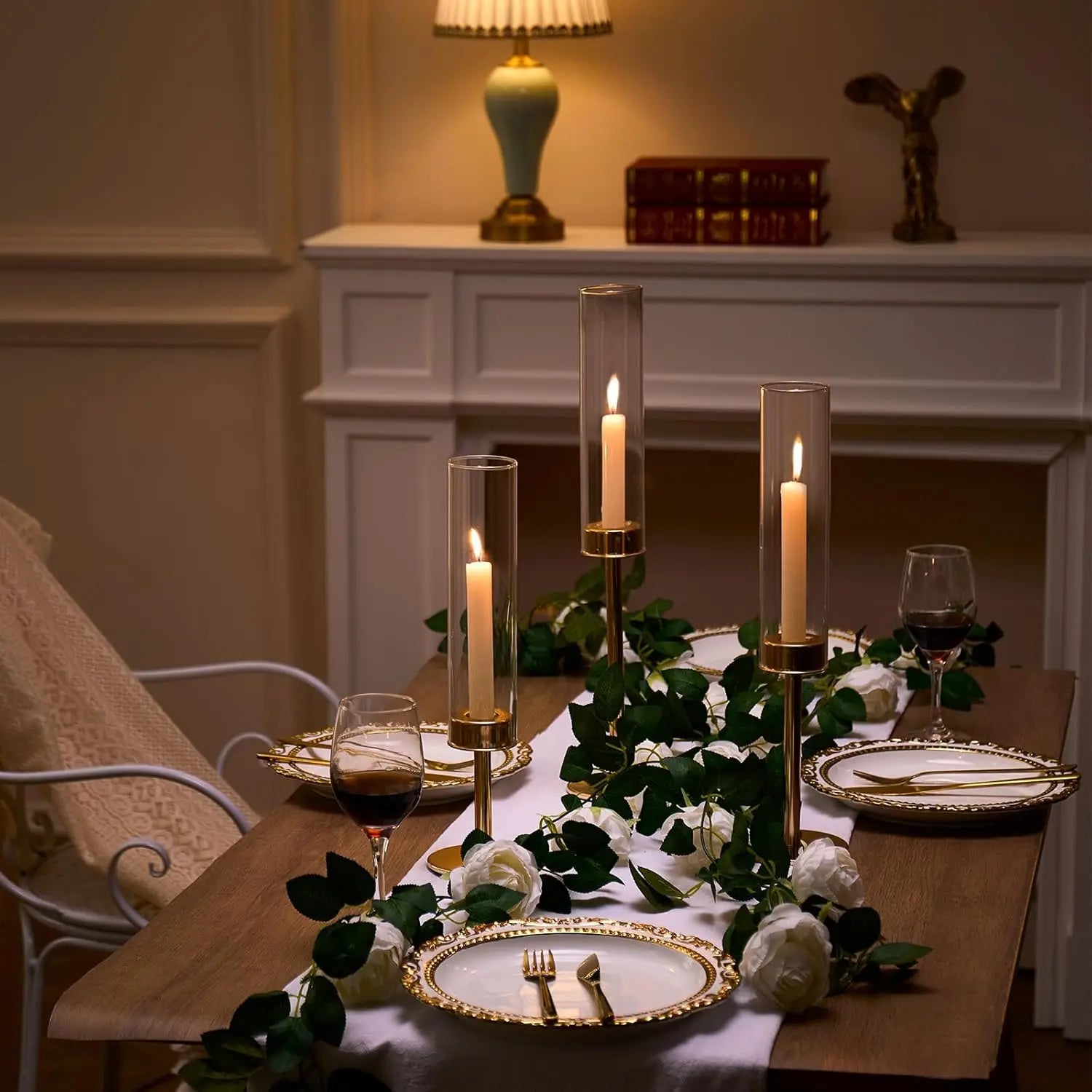 Set Of 6 Tall Hurricane Candle Holders