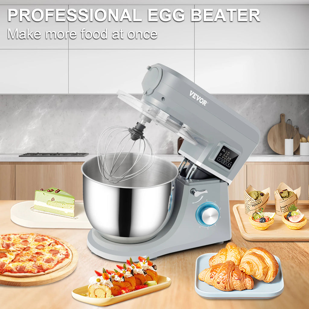 5 IN 1 Multifunctional Electric Stand Mixer with 6 Speeds 7.4 Qt Stainless Bowl
