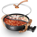 Multi-Temp Electric Hot Pot with Dual Dividers, Family-Size Non-Stick Pot for