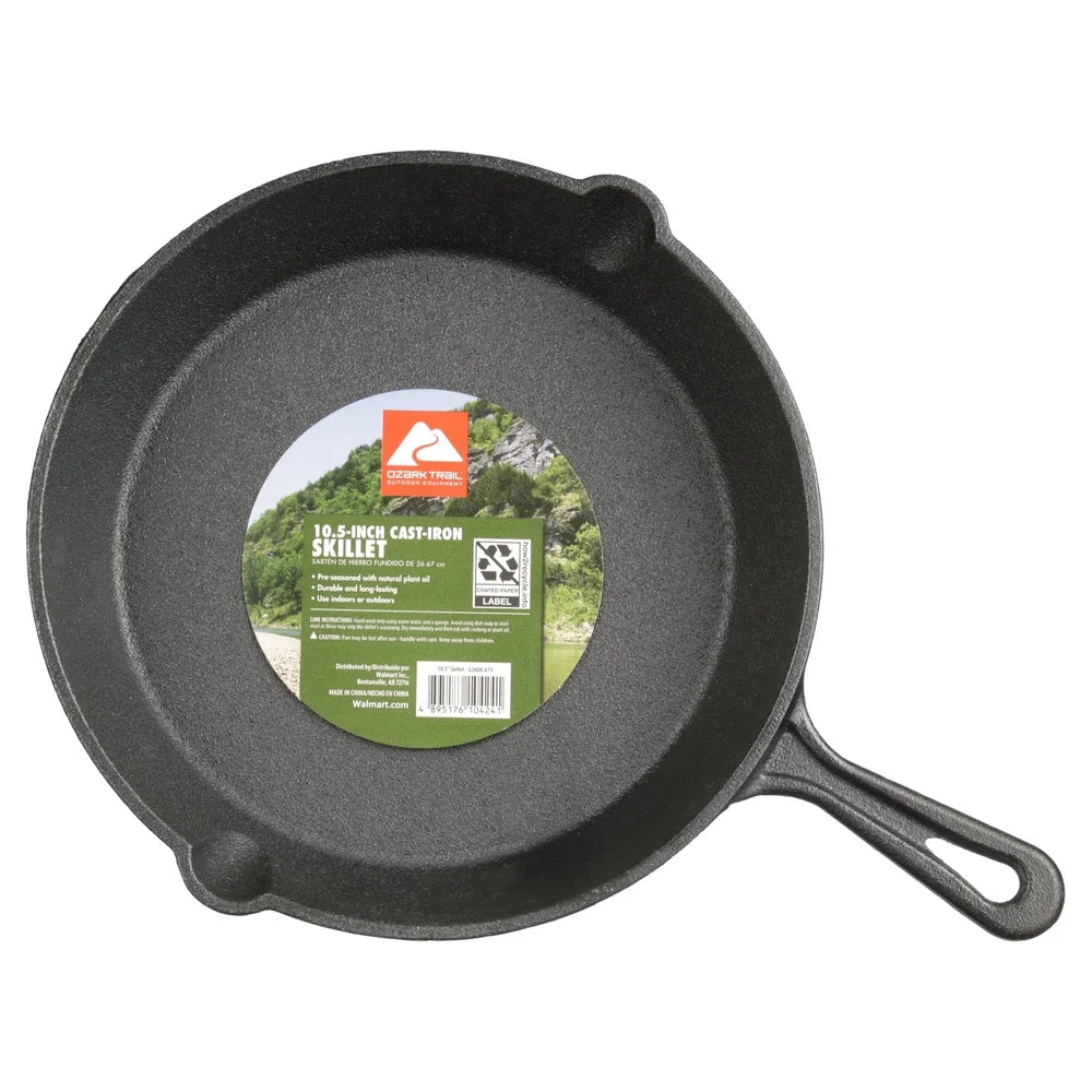 Cast Iron Skillet 10.5 Inch Nonstick Surface