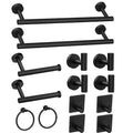 14 PCS Black Bathroom Accessories Set Bath Towel Bar Set Towel Rack Wall Mounted