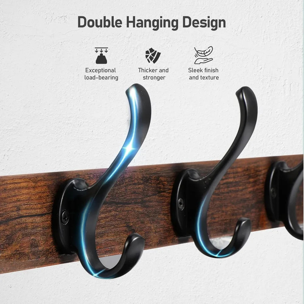 29' Rustic Coat Rack Wall Mount with Shelf, Entryway Wall Hooks with Shelf, Coat Hangers for Bathroom, Living Room, Bedroom