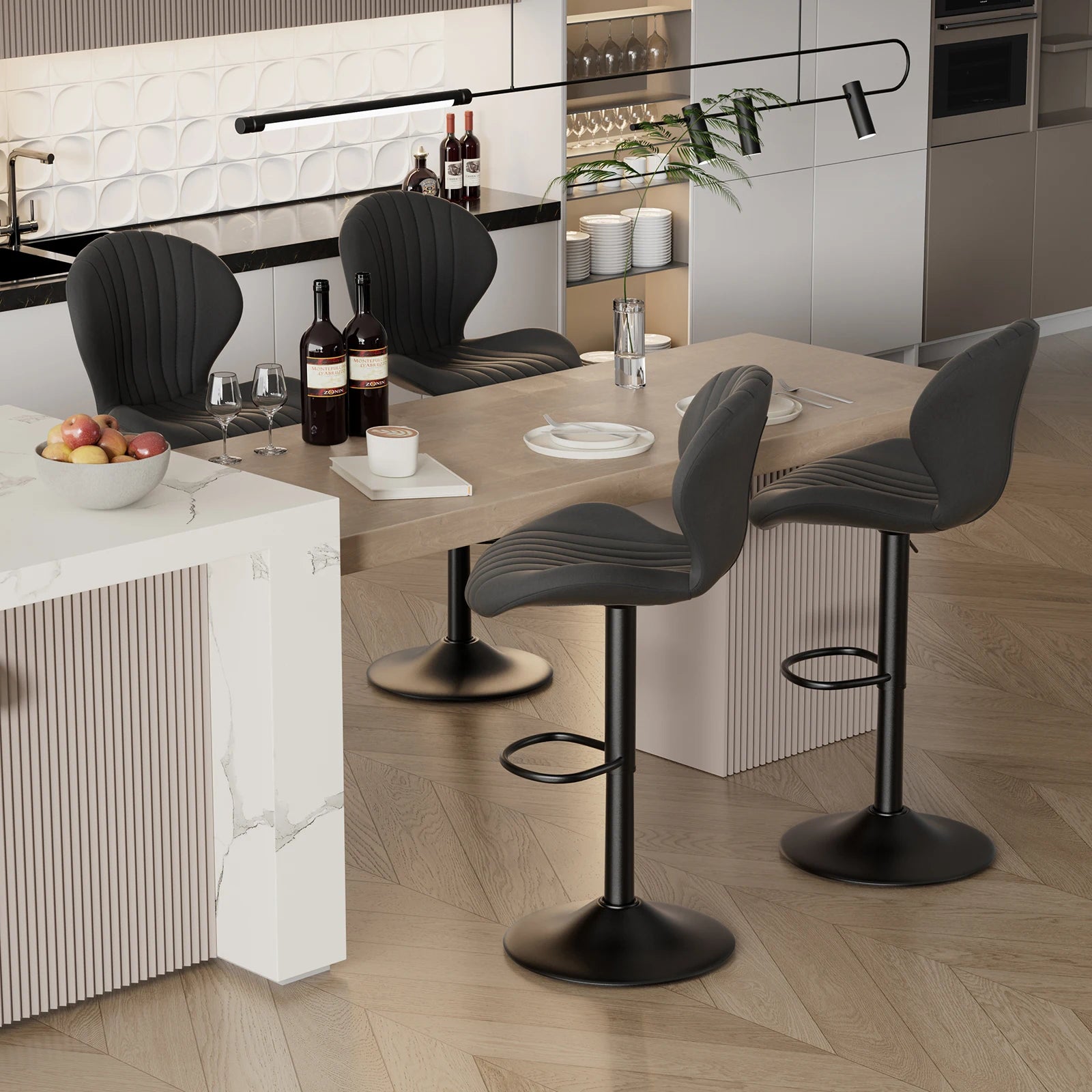 Backrest Bar Stools Luxury Modern
