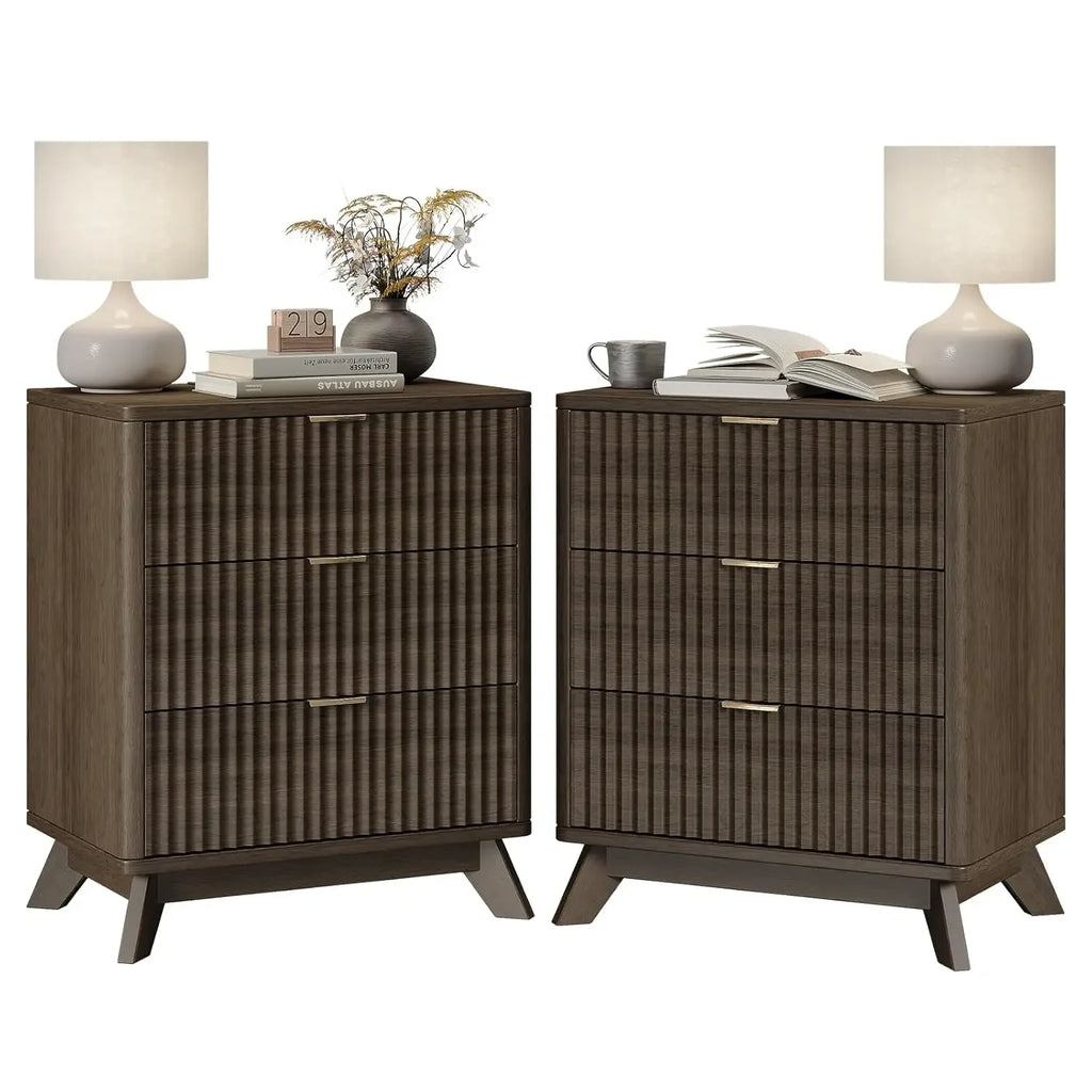 30" Tall Fluted NightStand Set of 2