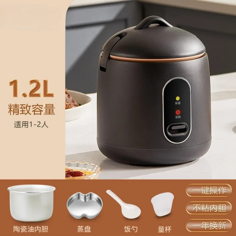 1.2L Mini Rice Cooker, 1-2 People Non-stick Inner Tank Rice Cooker