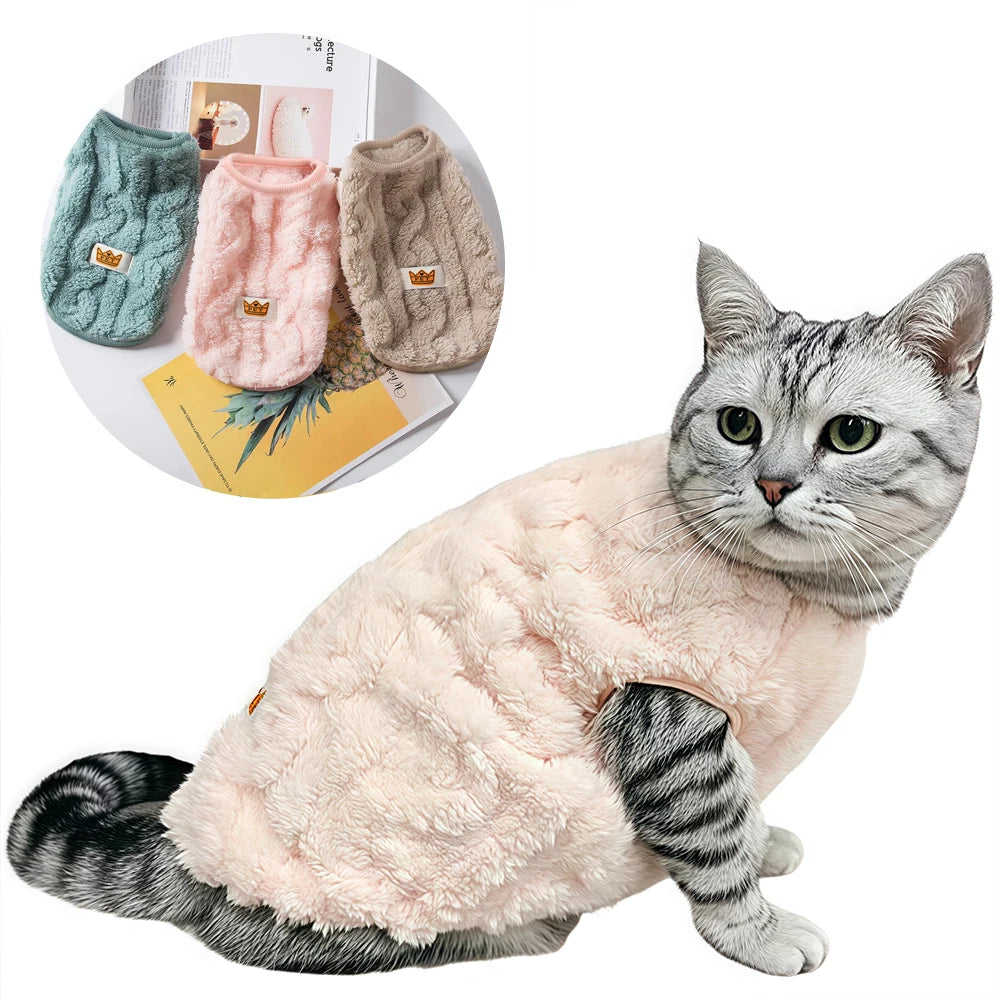 Cat Clothes, Fleece Sweatshirt for Small Dogs