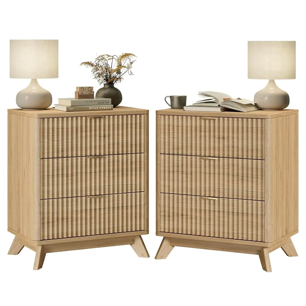 30" Tall Fluted NightStand Set of 2
