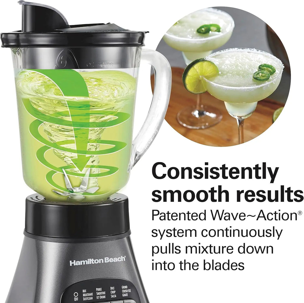 Blender and Food Processor Combo – 40oz Glass Jar, Portable Travel Cup, Electric Food Chopper, 700W – Gray/Black