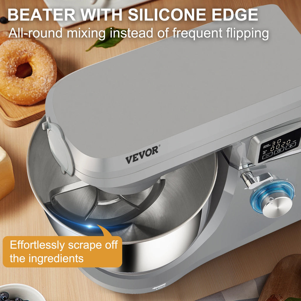 5 IN 1 Multifunctional Electric Stand Mixer with 6 Speeds 7.4 Qt Stainless Bowl