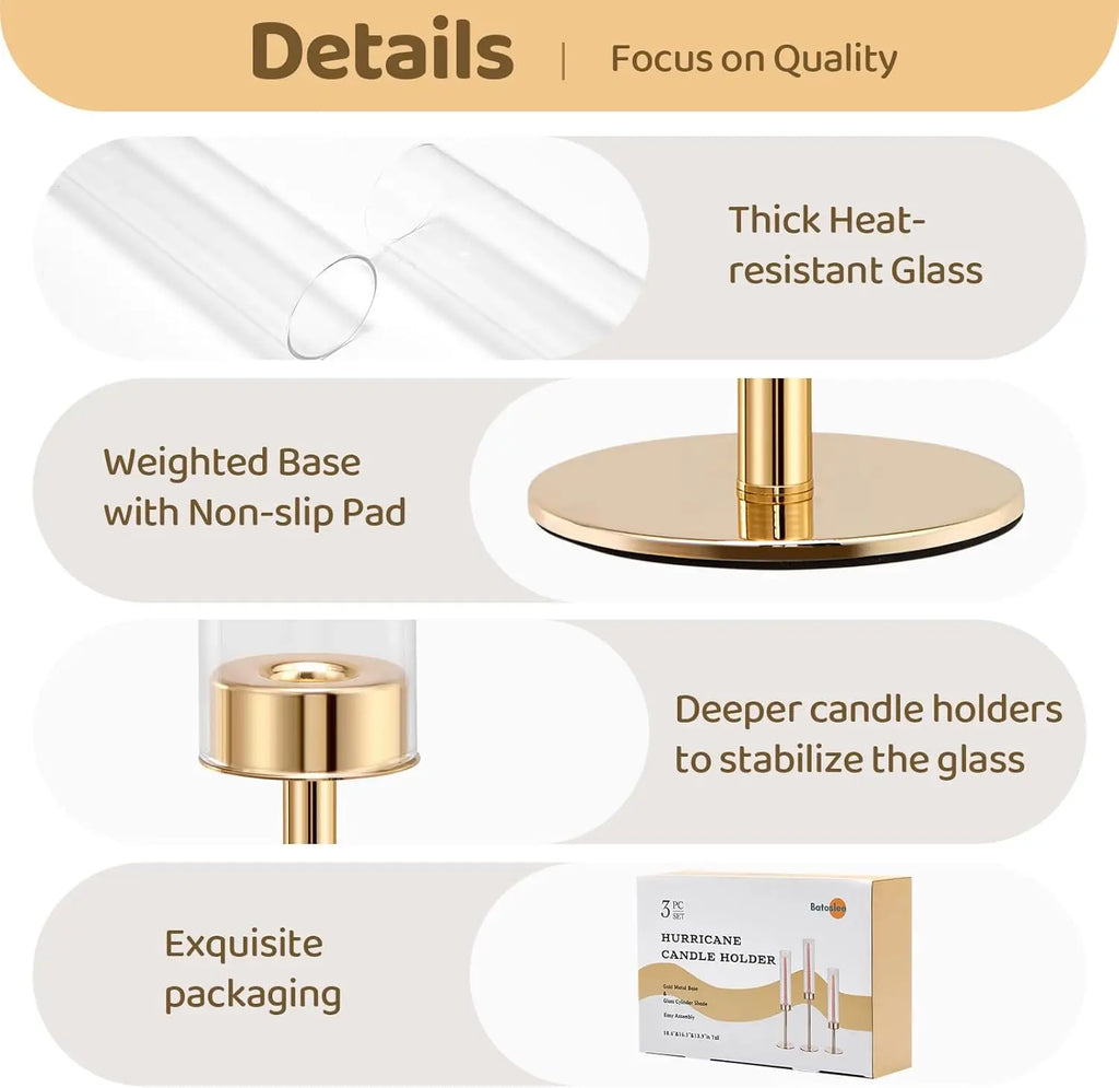 Set Of 6 Tall Hurricane Candle Holders