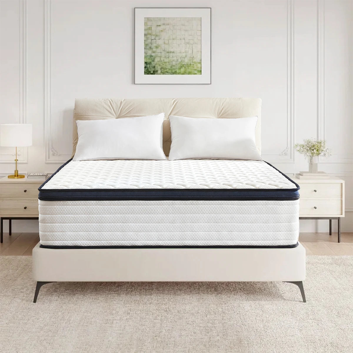 Queen Size Mattress Gel Memory Foam Hybrid Mattress , Pressure Relief, Medium Firm Comfort, Motion Isolation