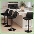 Swivel Bar Stools Set of 4, Adjustable Height PU Leather Kitchen Island Stools with Back, Modern Armless