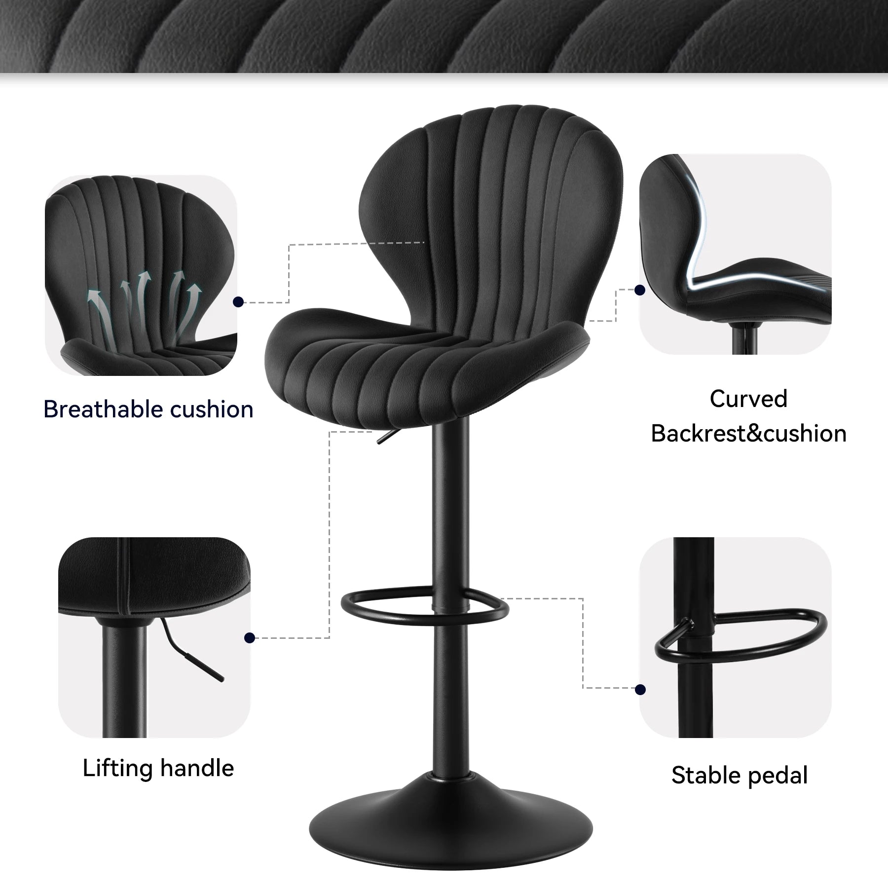 Backrest Bar Stools Luxury Modern