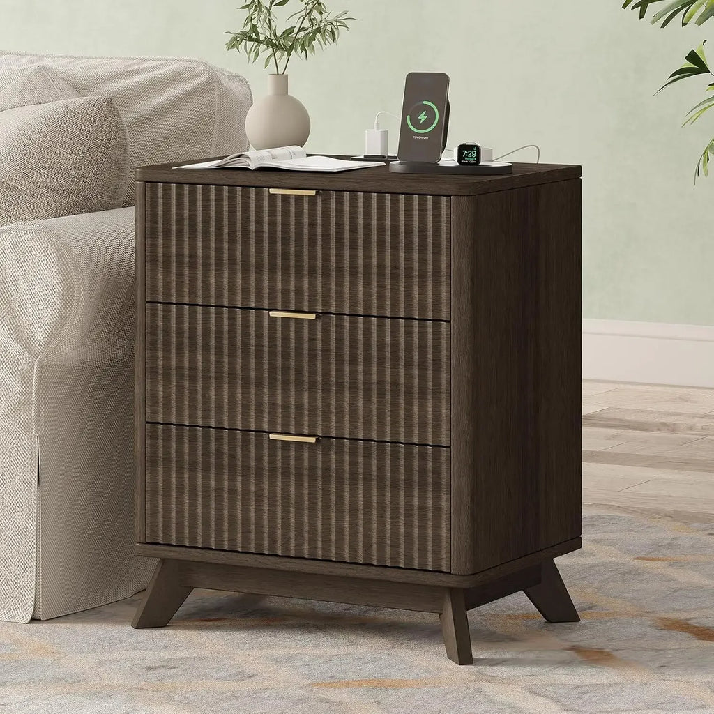 30" Tall Fluted NightStand Set of 2