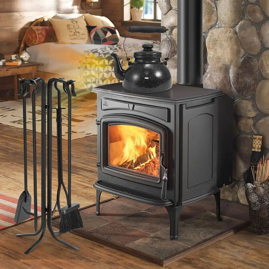 Hand Forged Iron Fireplace Tools Set 5Piece