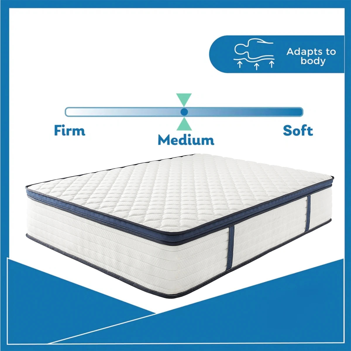 Queen Size Mattress Gel Memory Foam Hybrid Mattress , Pressure Relief, Medium Firm Comfort, Motion Isolation