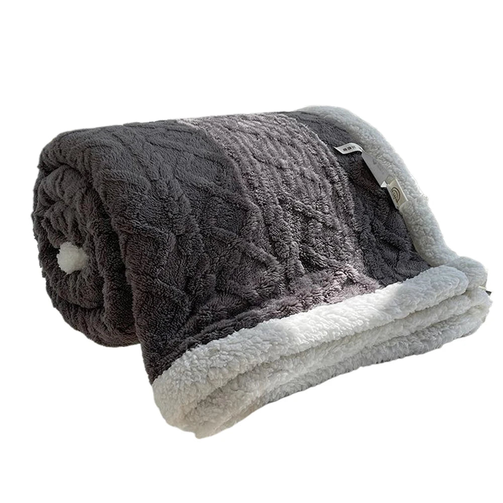 Lamb Fleece Double-Sided Throw Bedspread