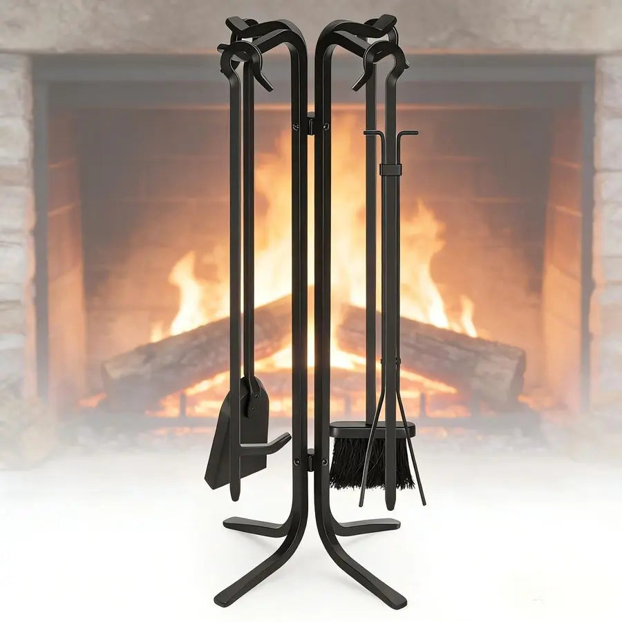 Hand Forged Iron Fireplace Tools Set 5Piece