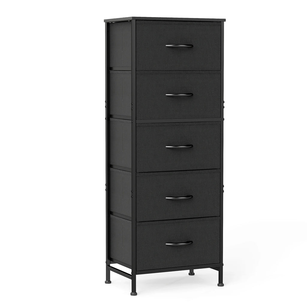 48IN Dresser For Bedroom With 5 Drawers.  Nightstand Wardrobe Steel Frame Closet For Clothes Storage