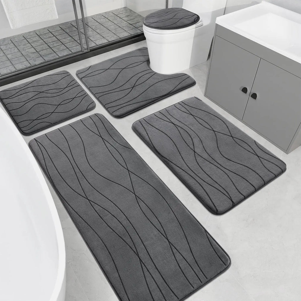Ultra Absorbent Bath Mat Set Non-Slip