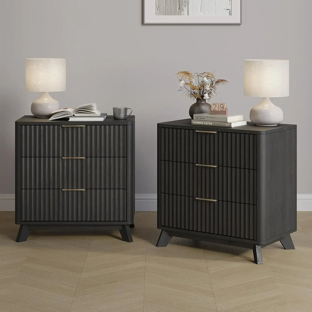 30" Tall Fluted NightStand Set of 2