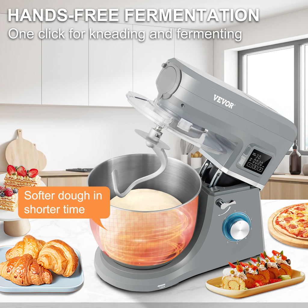 5 IN 1 Multifunctional Electric Stand Mixer with 6 Speeds 7.4 Qt Stainless Bowl