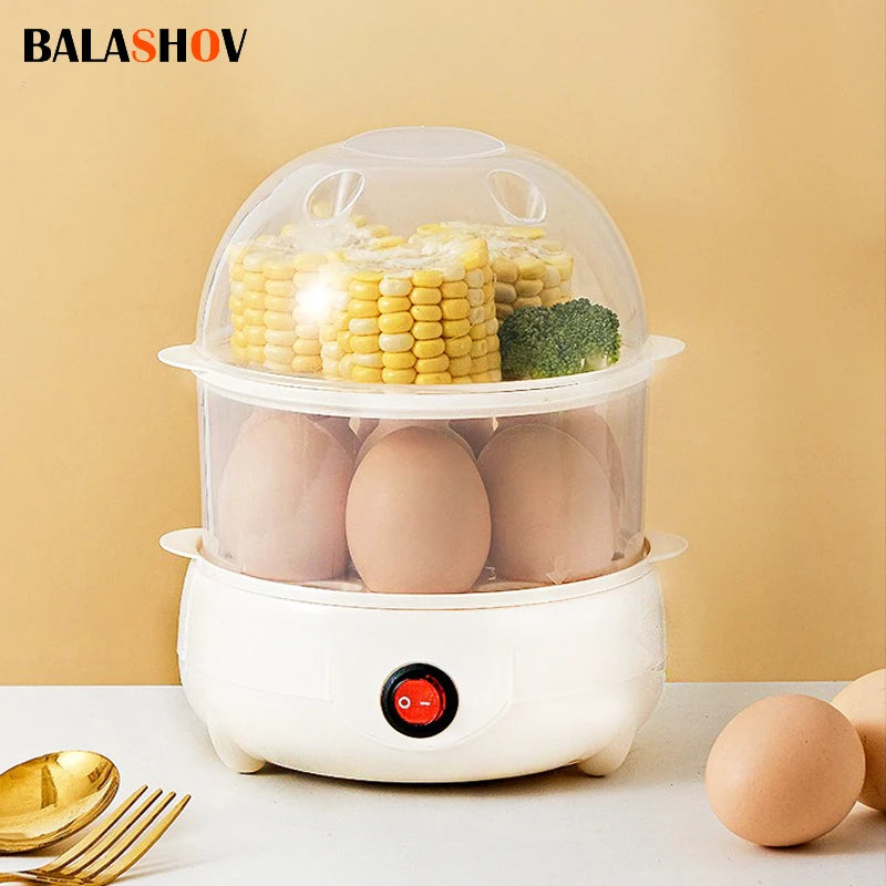 Multifunctional Electric  Double Layers Egg Cooker/ Mini Steamer