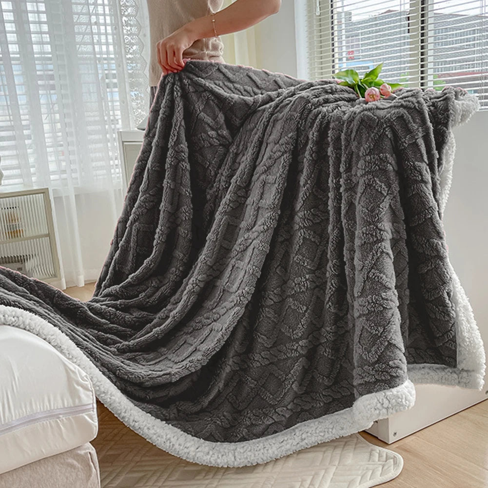 Lamb Fleece Double-Sided Throw Bedspread