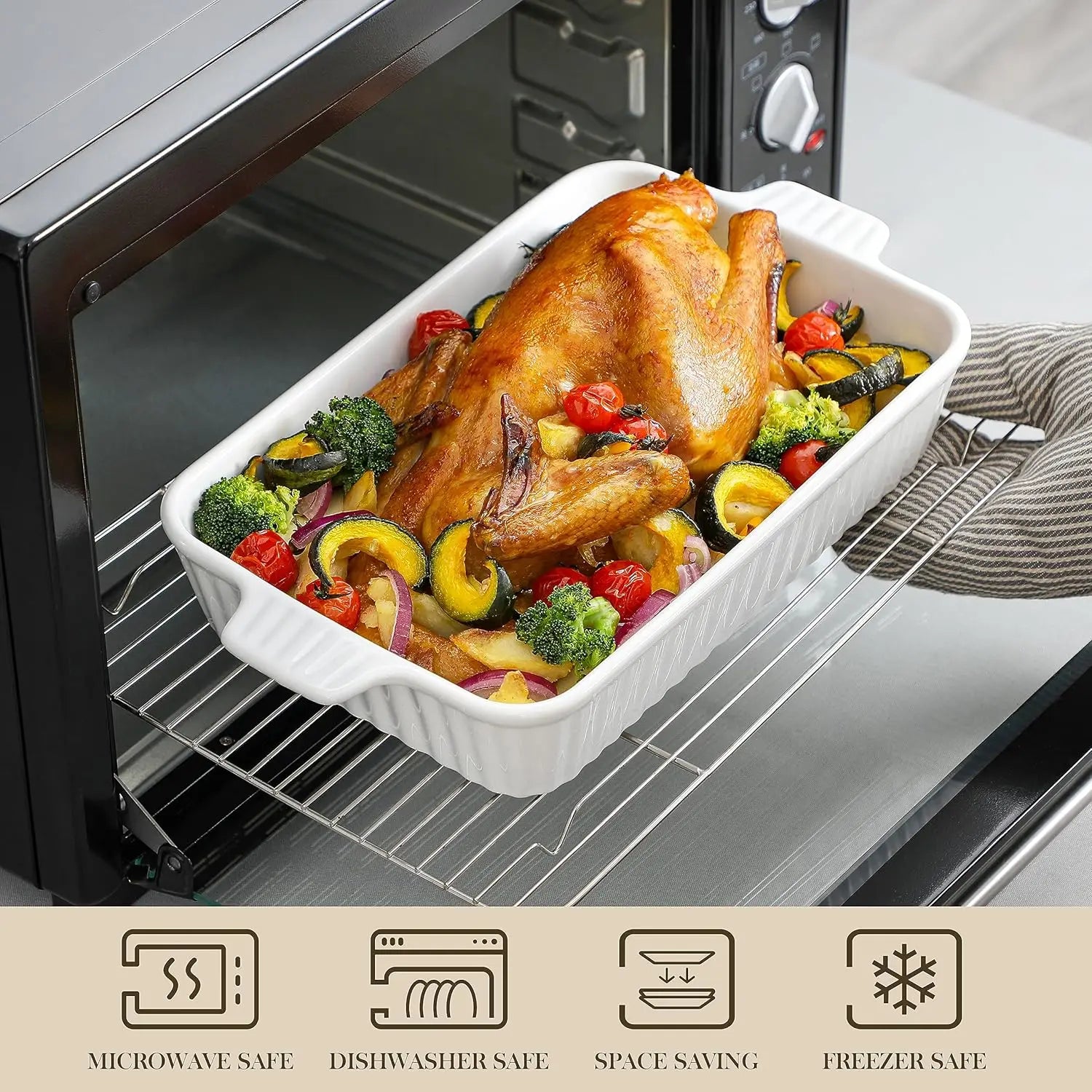 Porcelain Baking Dishes Oven-Safe Dishwasher Safe