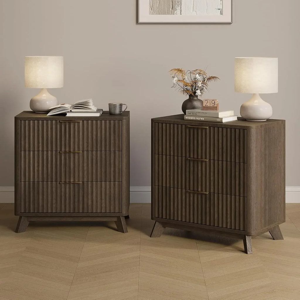 30" Tall Fluted NightStand Set of 2