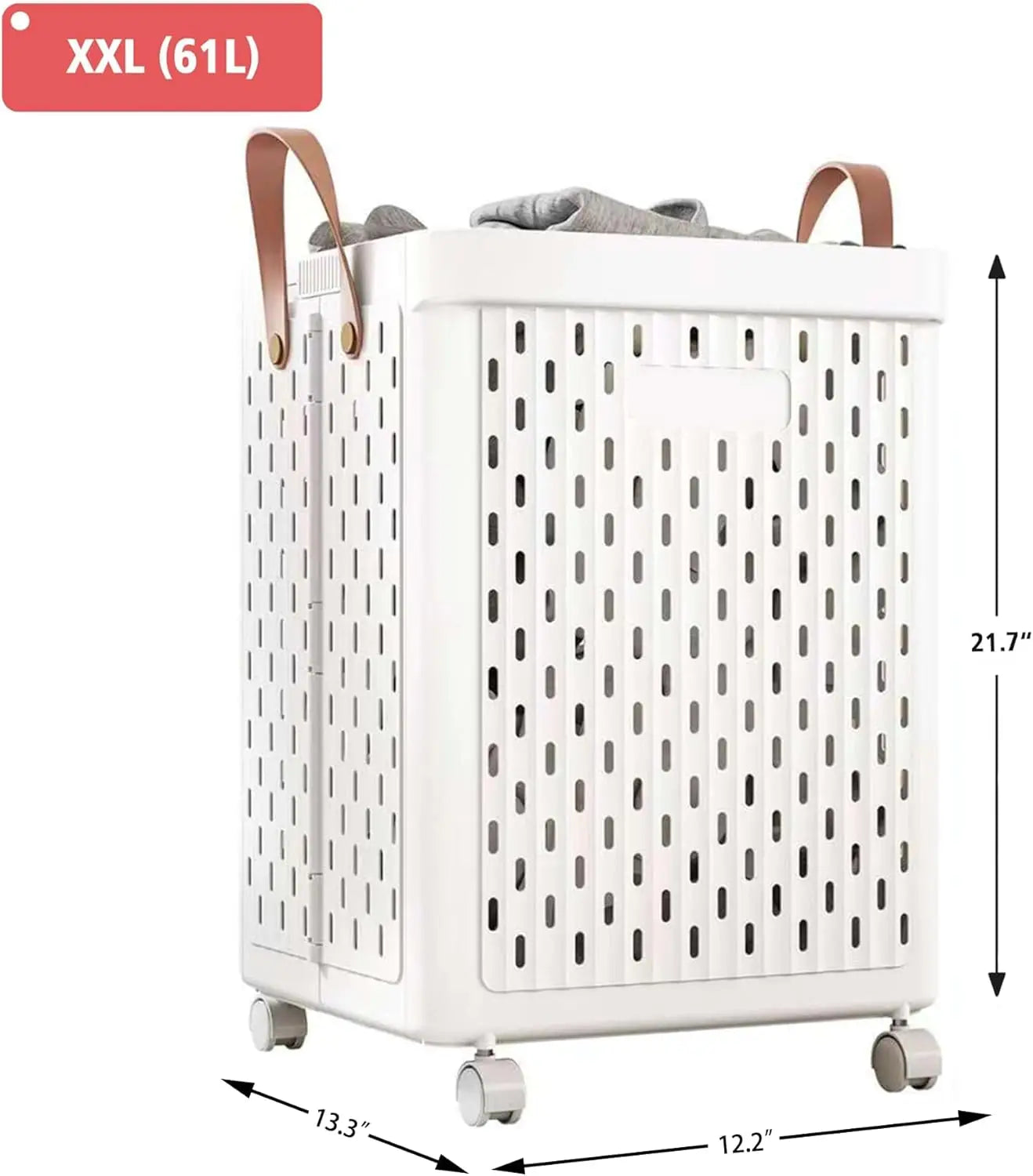 Collapsible Laundry Basket With Wheels and Handles