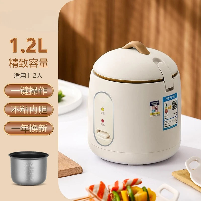 1.2L Mini Rice Cooker, 1-2 People Non-stick Inner Tank Rice Cooker
