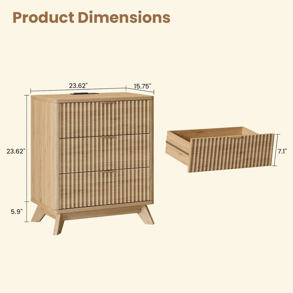 30" Tall Fluted NightStand Set of 2