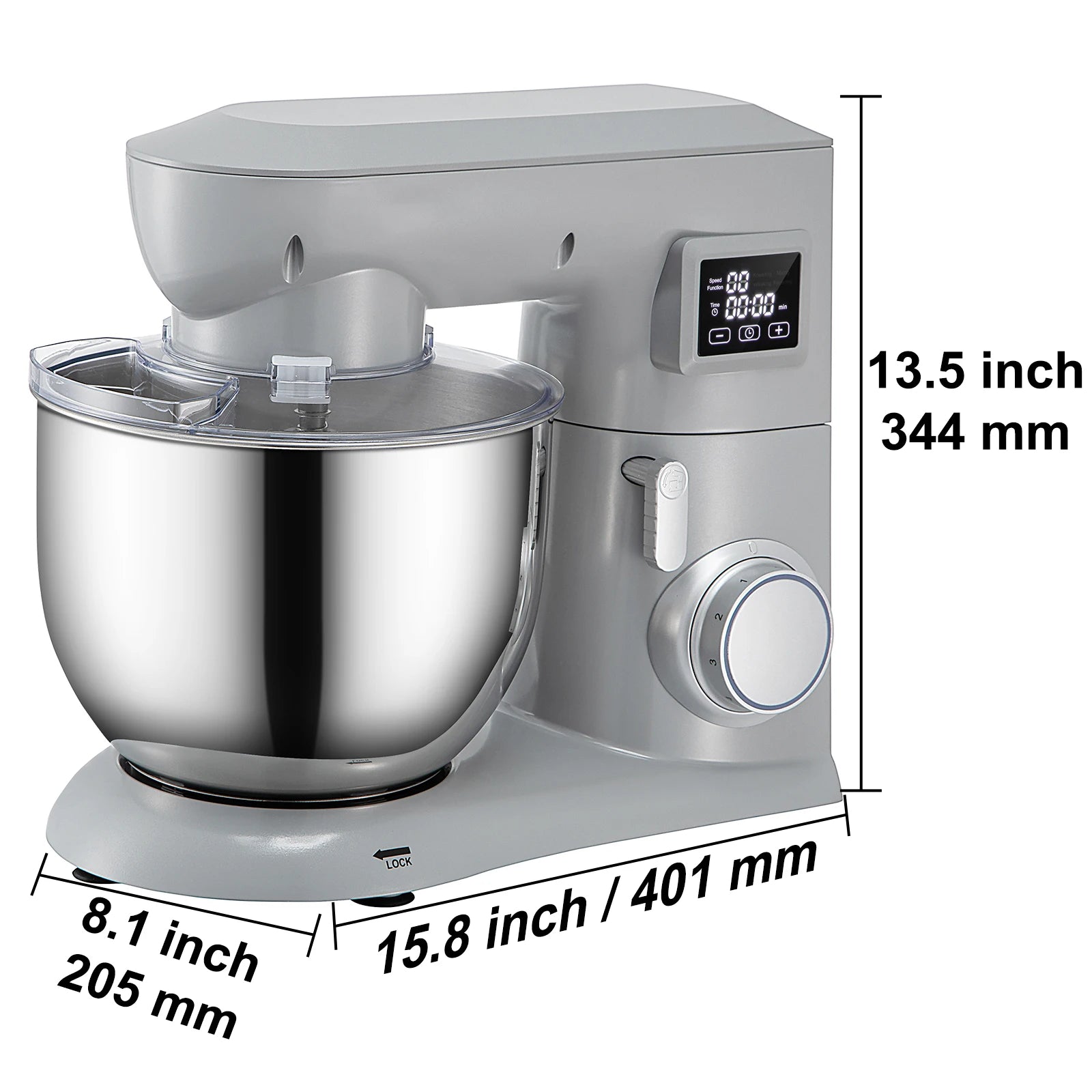 5 IN 1 Multifunctional Electric Stand Mixer with 6 Speeds 7.4 Qt Stainless Bowl
