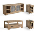 4-Piece Living Room Set with TV Stand, Coffee Table, and 2 End Tables for 65 TVs, Brown