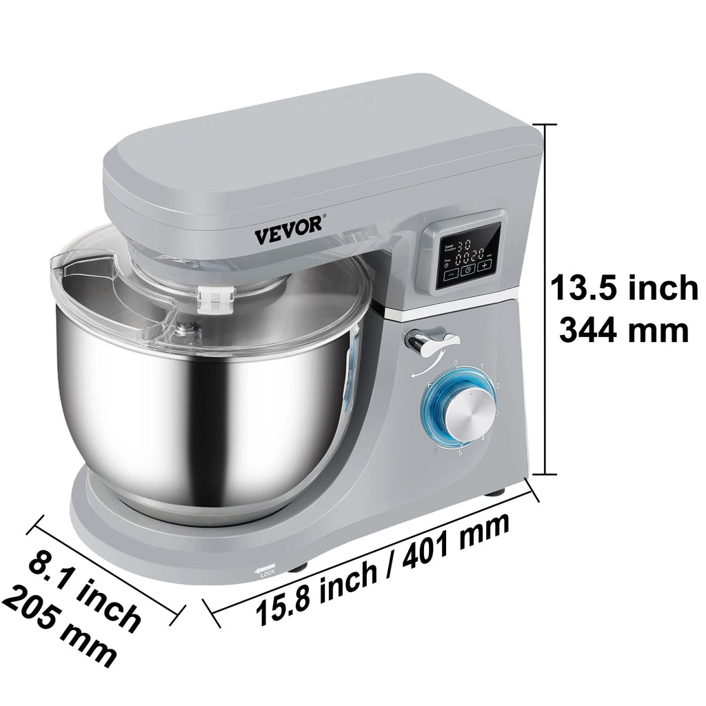 5 IN 1 Multifunctional Electric Stand Mixer with 6 Speeds 7.4 Qt Stainless Bowl