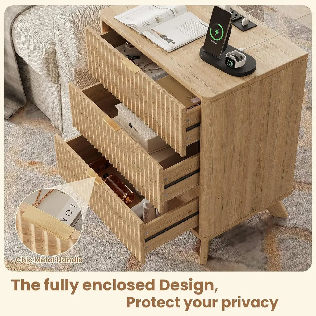 30" Tall Fluted NightStand Set of 2