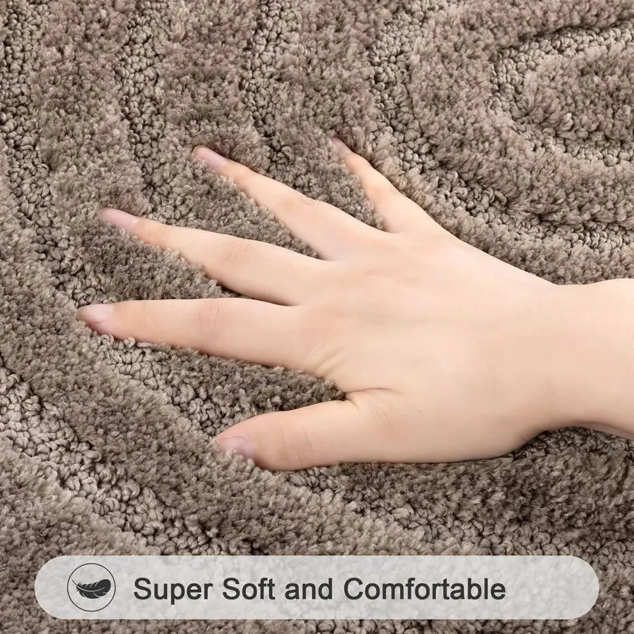 Bathroom Rugs Set 5 Piece, Plush Absorbent