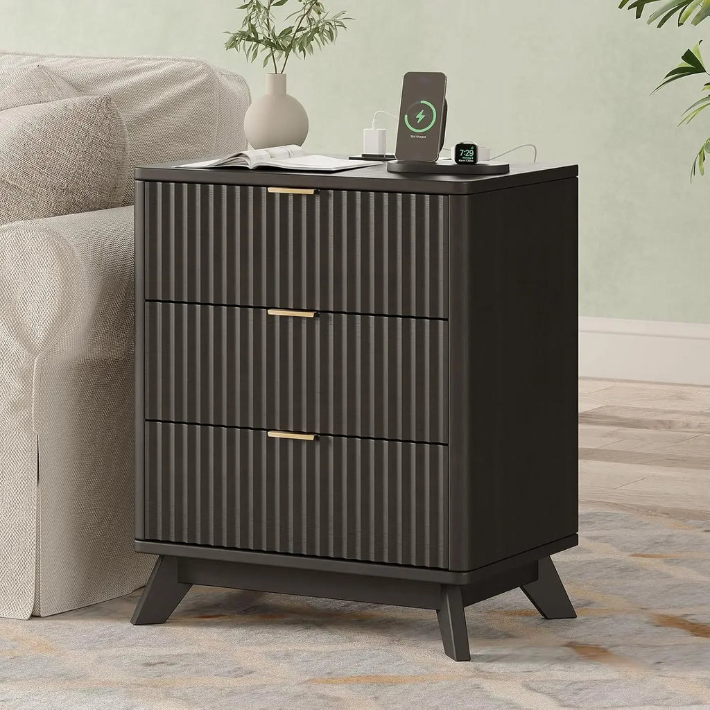 30" Tall Fluted NightStand Set of 2