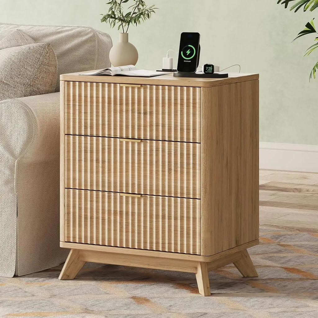 30" Tall Fluted NightStand Set of 2